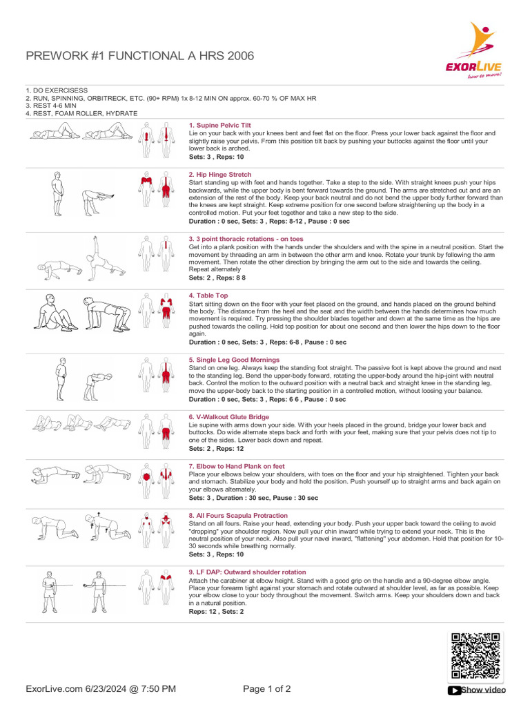 Prework #1 Functional A Hrs 2006 | PDF | Anatomical Terms Of Motion ...
