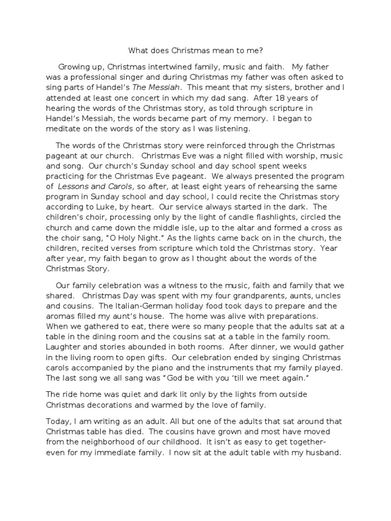 What Does Christmas Mean To Me PDF Nativity Of Jesus Christmas