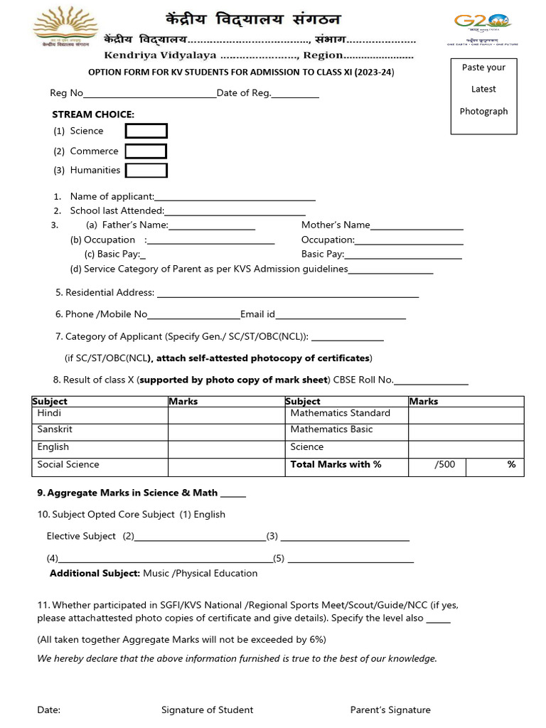 Option Form - 10 | PDF