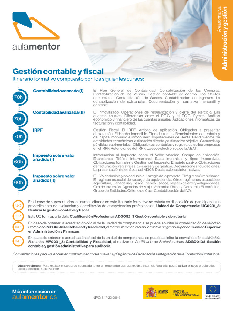 Cursos de Gestión Contable y Fiscal | PDF | Contabilidad | Contador