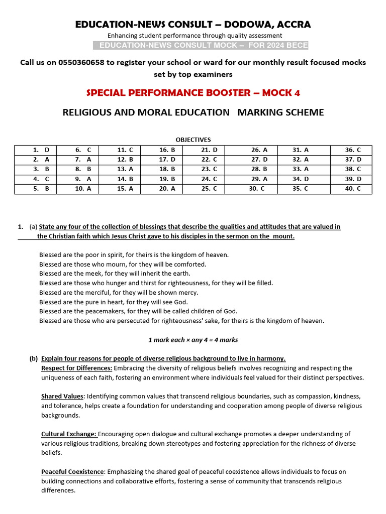2024 BECE Mock Exam Prep | PDF | Rituals | Expense