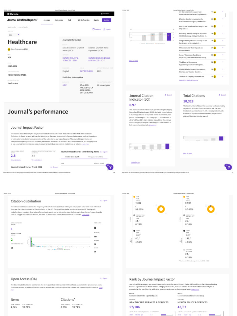 Journal Citation Reports 2022 Overview | PDF | Academic Publishing ...