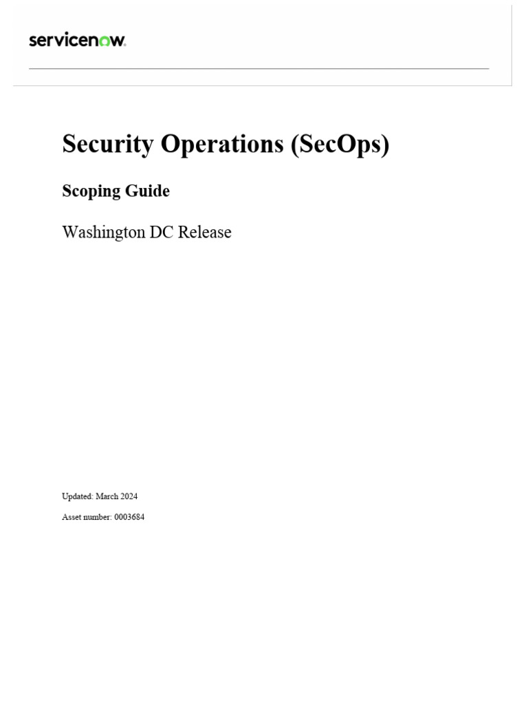 SecOps Implementation Scoping Guide | PDF | Vulnerability (Computing ...