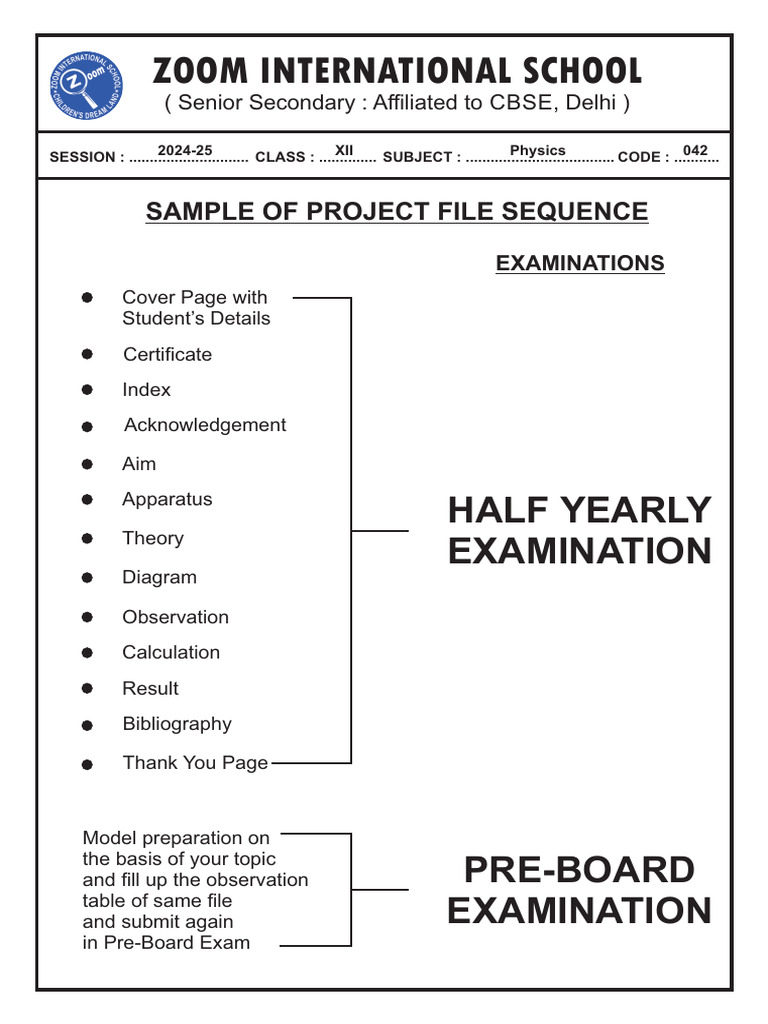 Class XII Physics Project File Template | PDF