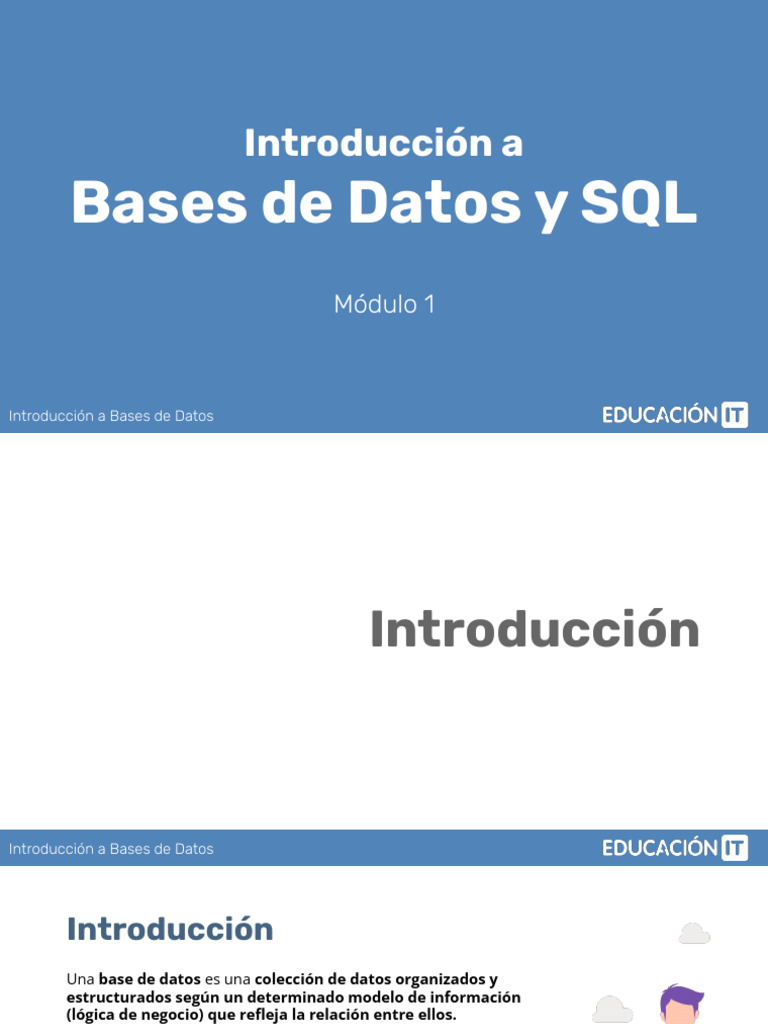 Introducción a Bases de Datos y SQL | PDF | Bases de datos | SQL