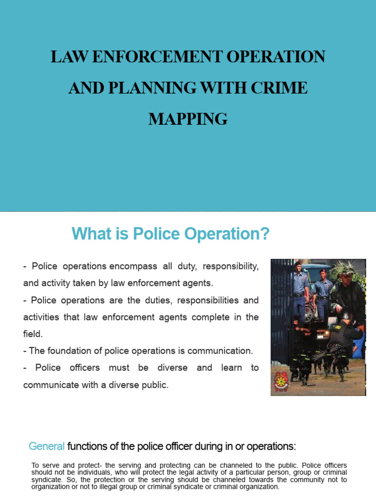 Law Enforcement Operation and Planning With Crime Mapping | PDF | Goal ...