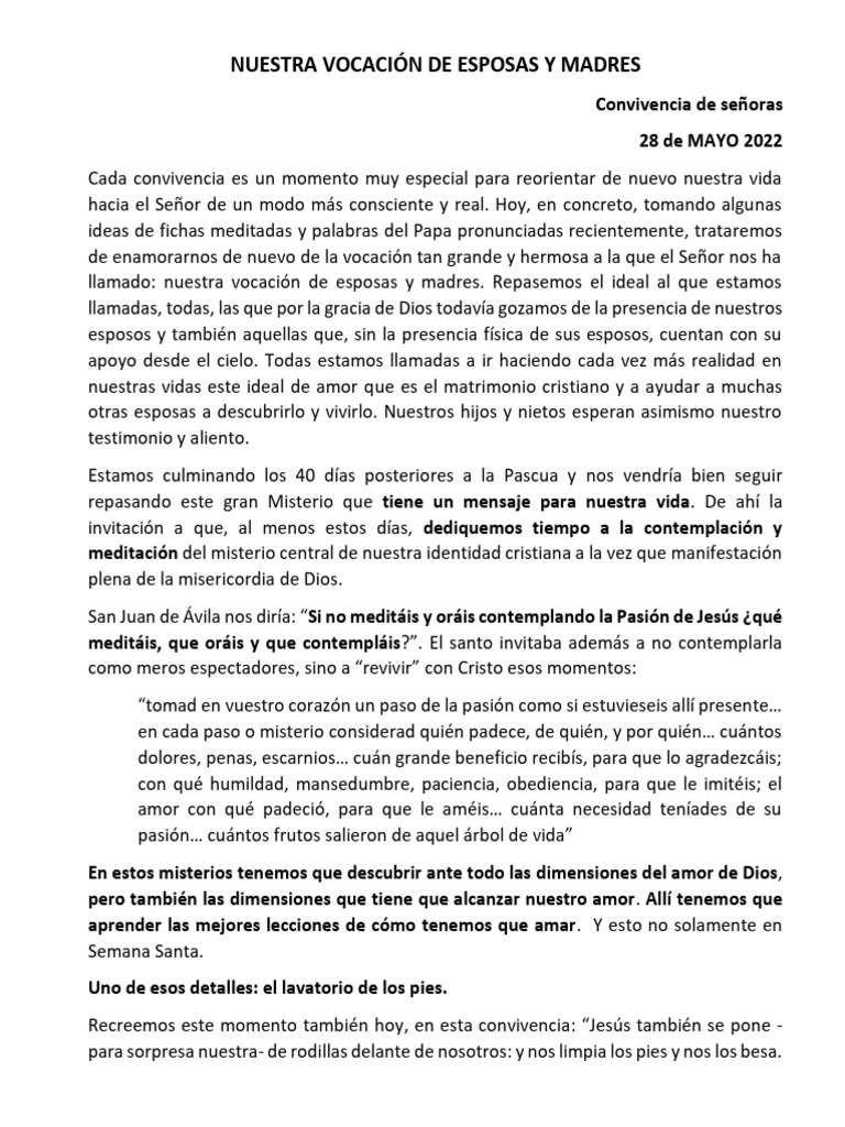 Vocación de Esposas y Madres en Cristo | PDF | Amor | Jesús