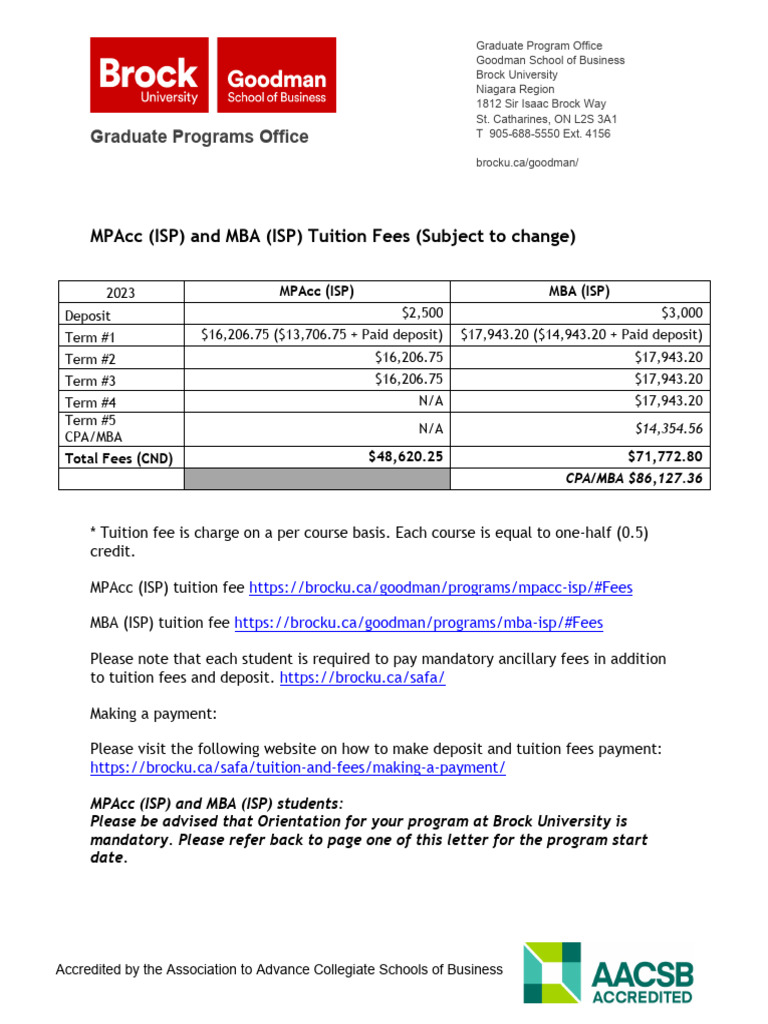 MBA-ISP Tuition Fees Overview | PDF | Service Industries | Business