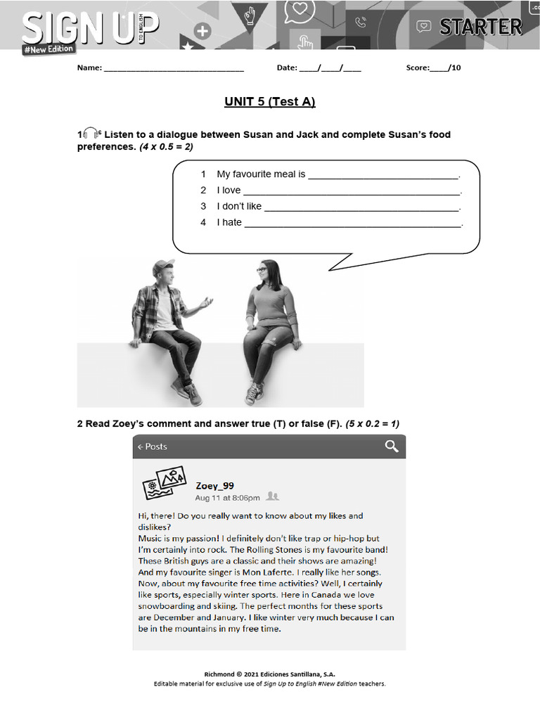 SUTENEs TRM Test U5A | PDF | Cuisine | Cooking