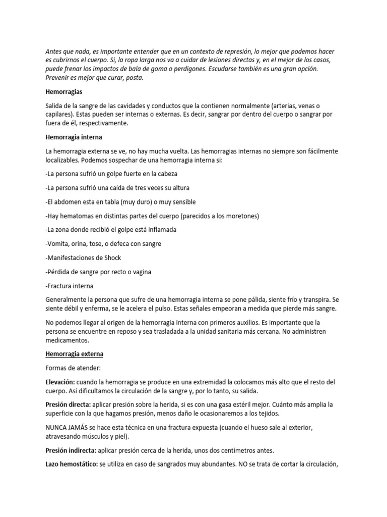 Hemorragias | PDF | Herida | Sangrado