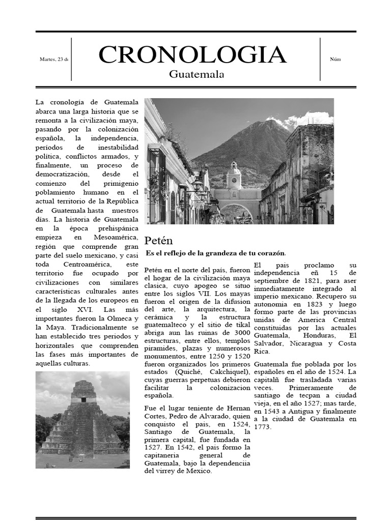 Cronologia de Guatemala. PDF Guatemala Civilización maya