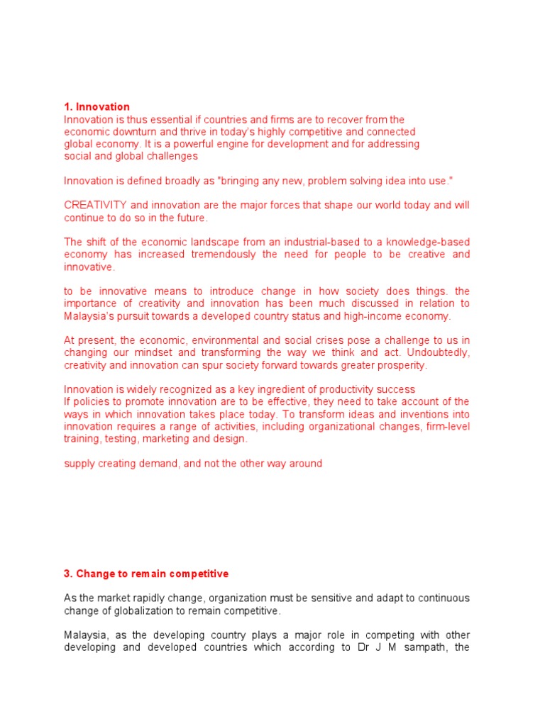 Innovation | PDF | Innovation | Creativity