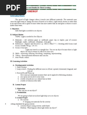 Grade 3 3rd Grading Science
