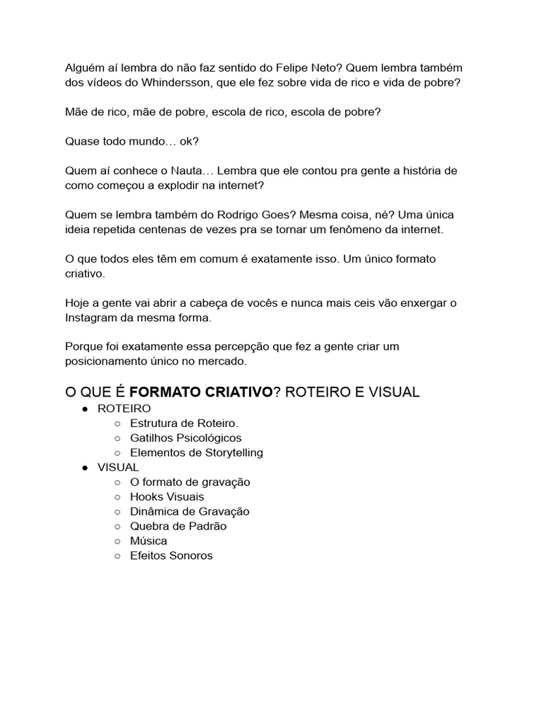 Desafio do Formato Criativo | PDF | Carreira e Crescimento