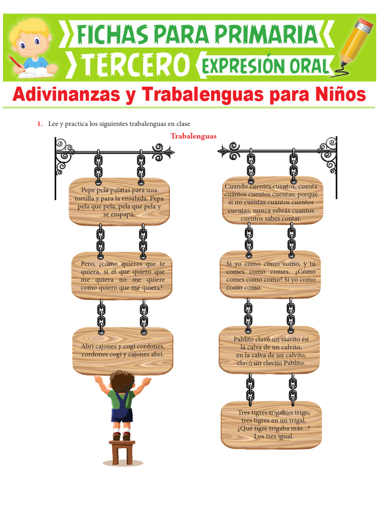 Adivinanzas y Trabalenguas para Tercer Grado | PDF