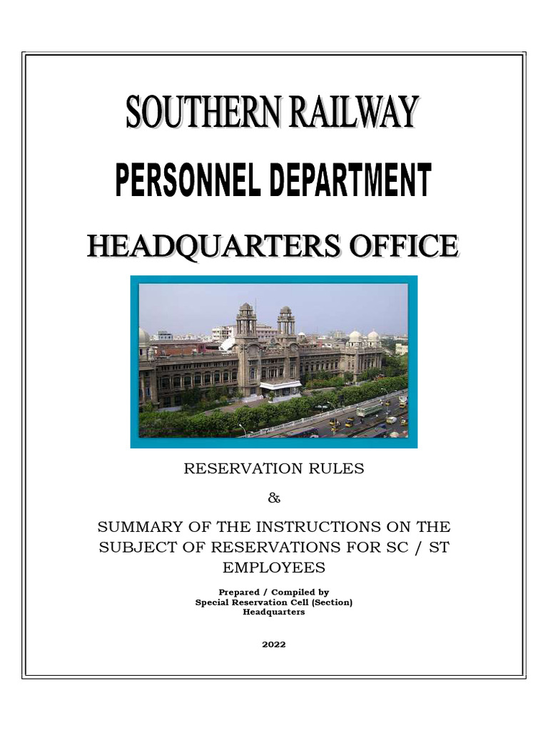 SC/ST Reservation Roster Guidelines | PDF | Government Of India ...