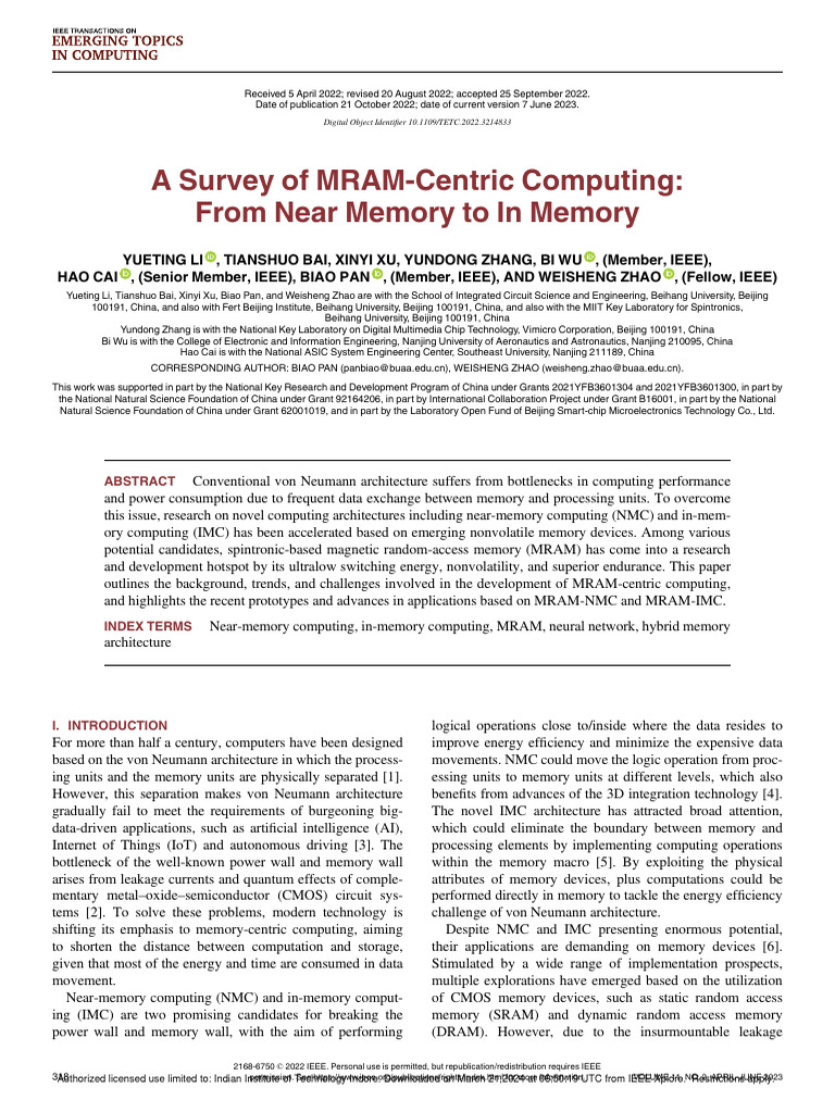 MRAM-Centric Computing Advances | PDF | Logic Gate | Random Access Memory