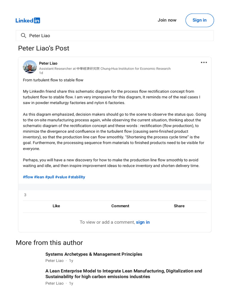 Peter Liao On LinkedIn #Flow #Lean #Pull #Value # | PDF | Inventory ...