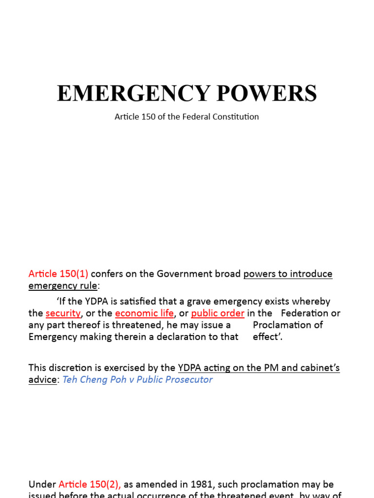 Understanding Malaysia's Emergency Powers | PDF | State Of Emergency ...