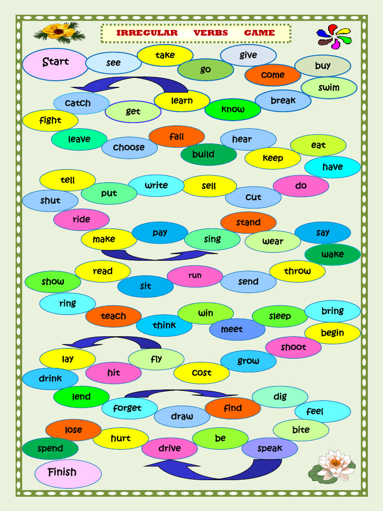 Irregular Verbs Game | PDF