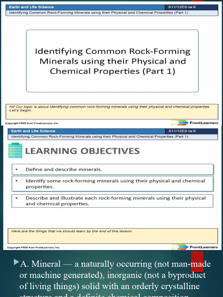 Identifying Common Mineral Common Rocks | PDF | Minerals | Quartz