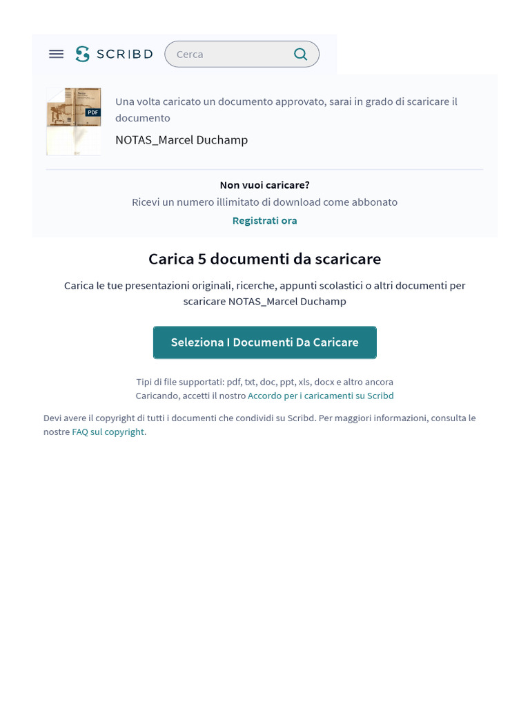 Carica Un Documento - Scribd | PDF
