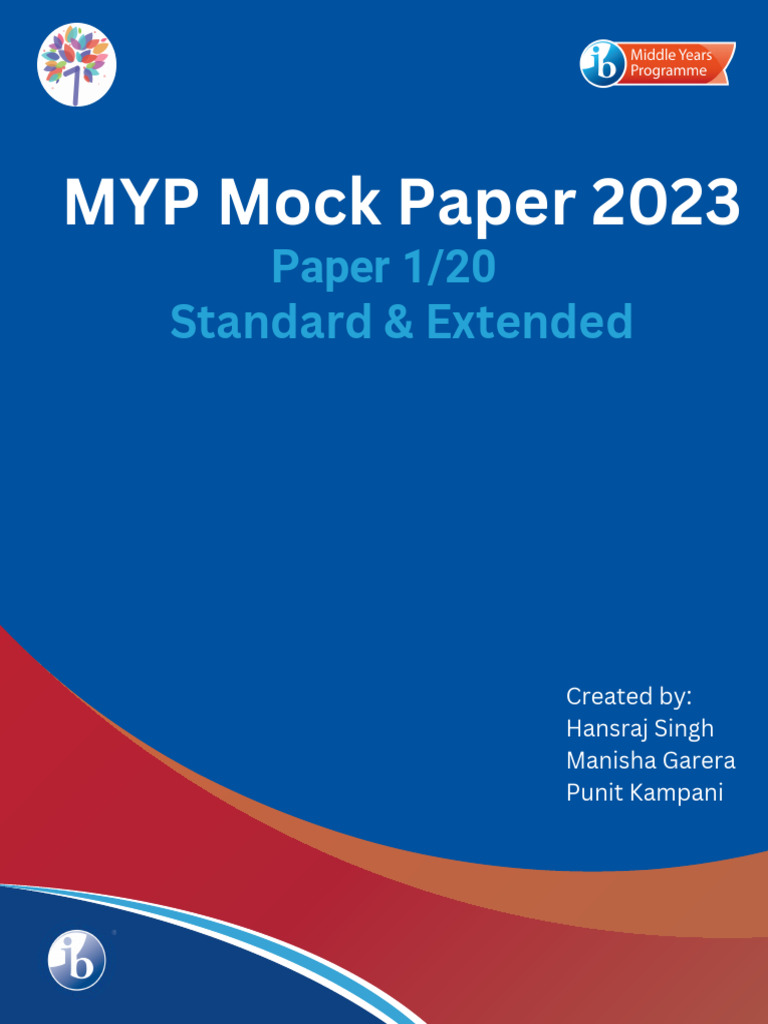 Myp mock paper 2023 pdf area function mathematics 