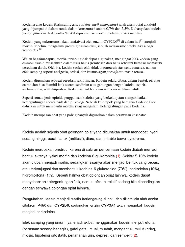 Kodeina Atau Kodein | PDF