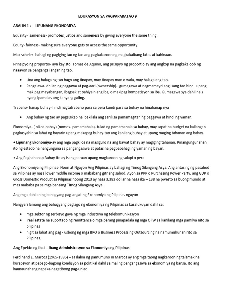 Esp Reviewer 3rd Quarter | PDF