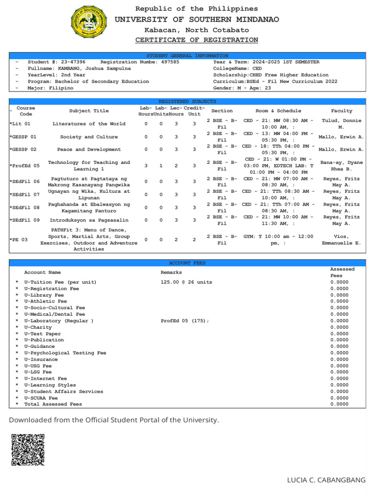 Certificate of Registration | PDF | Educational Stages
