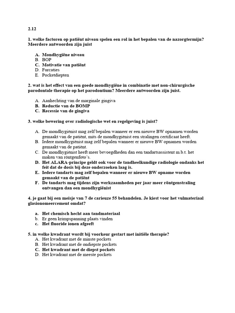 Testvision Vragen 2.12, 2.8, 2.4, 2.2 en 1.8 | PDF