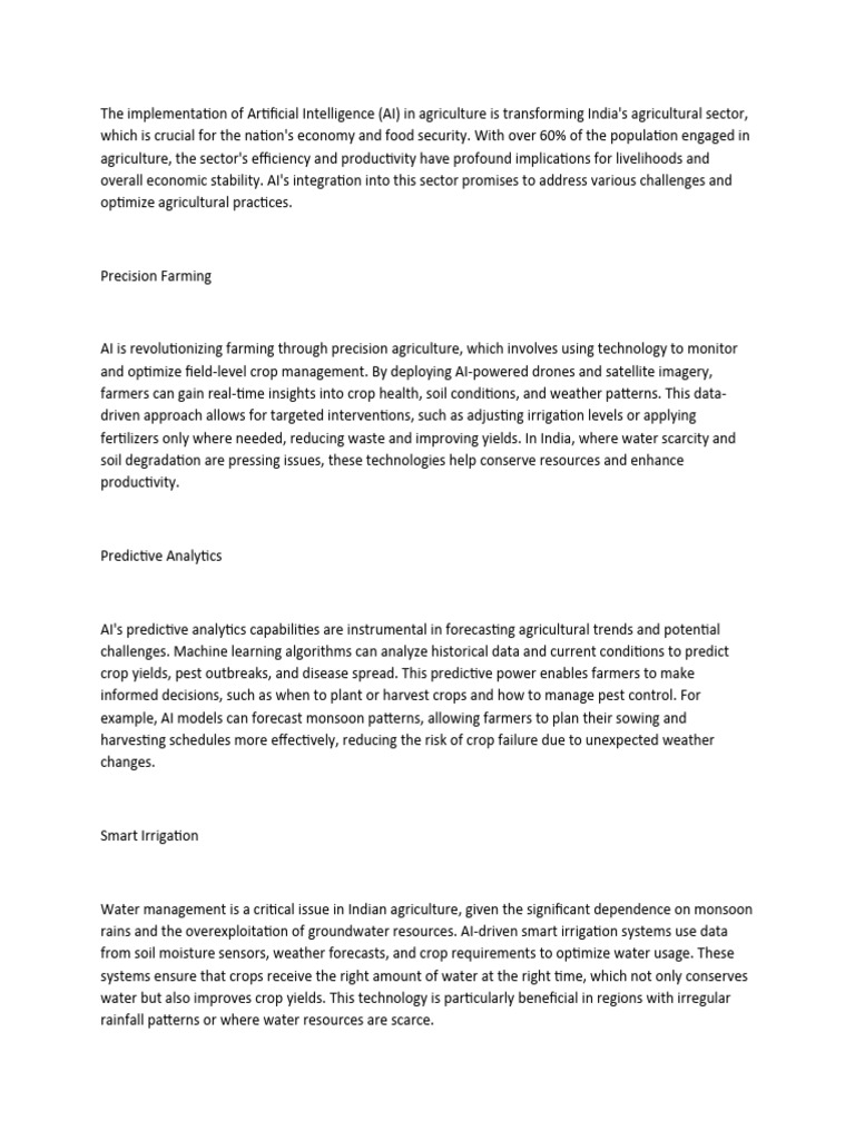 AI Transforming Indian Agriculture | PDF | Agriculture | Artificial ...