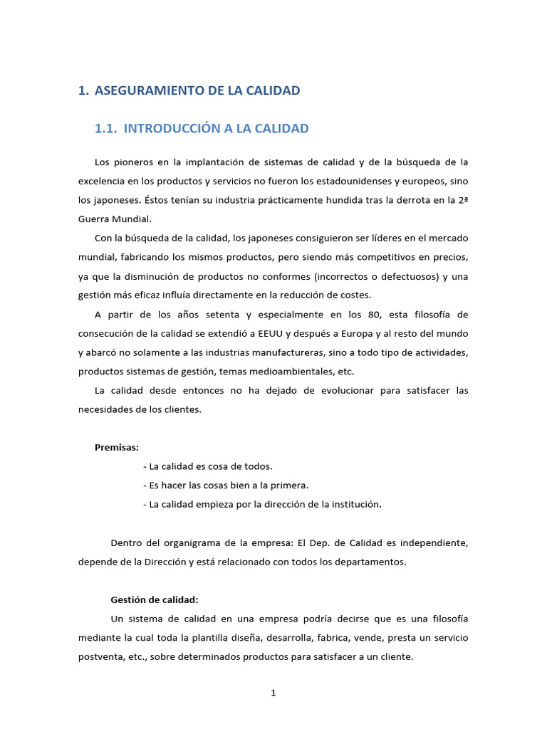 Aseguramiento de la Calidad ISO 9000 | PDF | Calidad (comercial ...