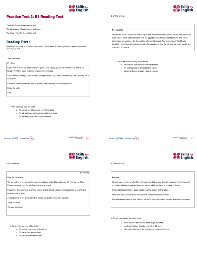 Reading Practice | PDF