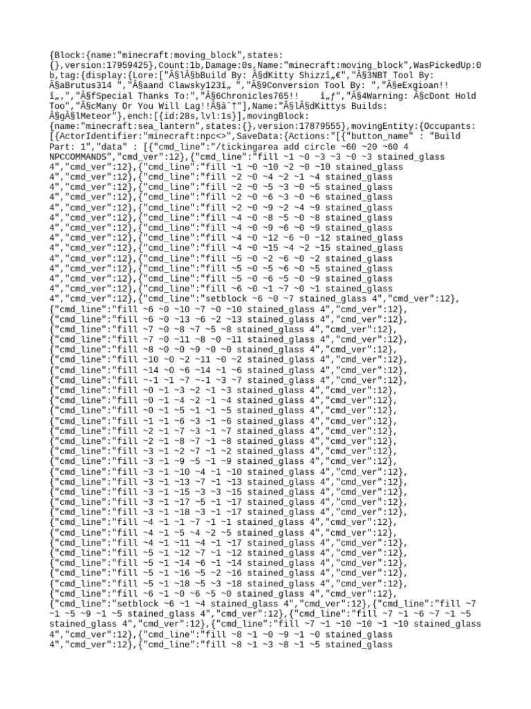 Minecraft Moving Block NBT Data | PDF | Glasses | Glass Engineering And ...