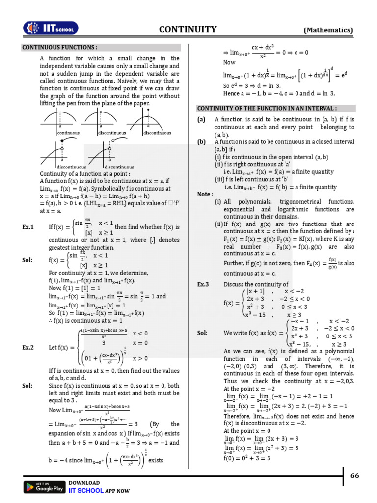 Understanding Continuity in Functions | PDF | Function (Mathematics ...