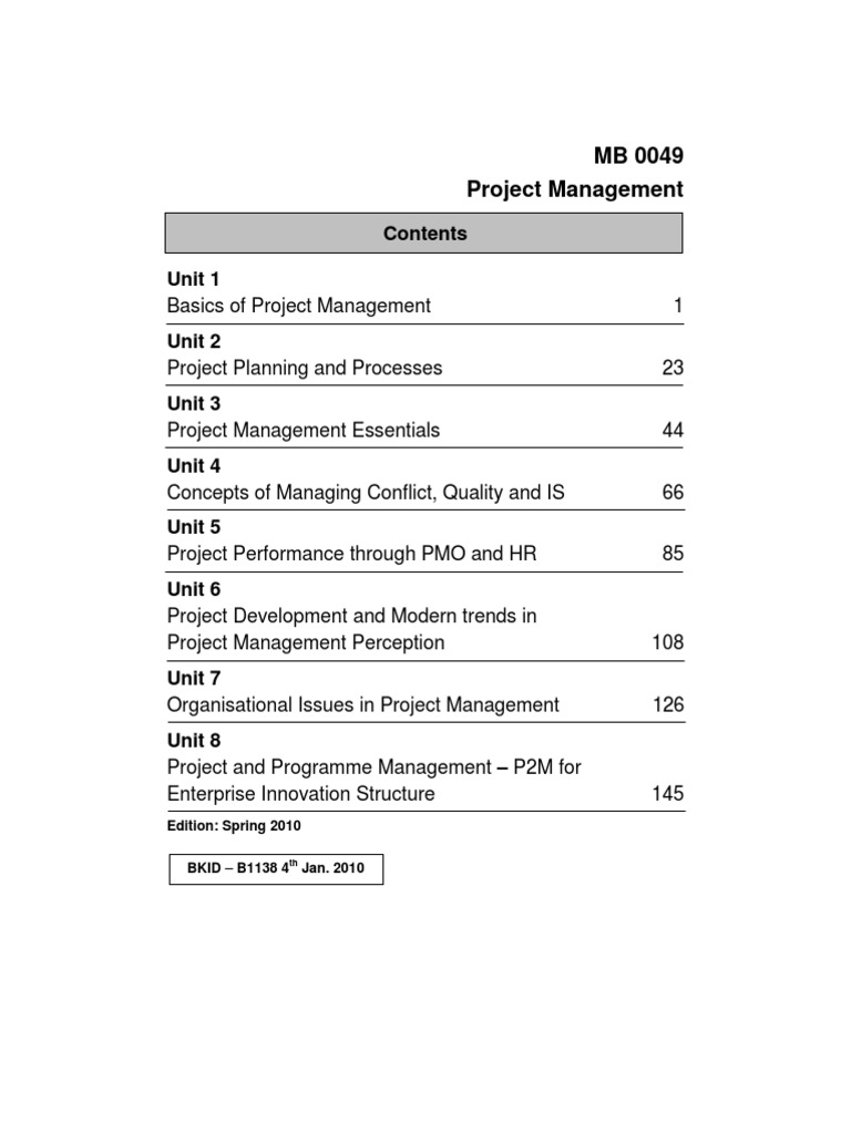 Unit 1: MB 0049 Project Management | PDF | Project Management | Software