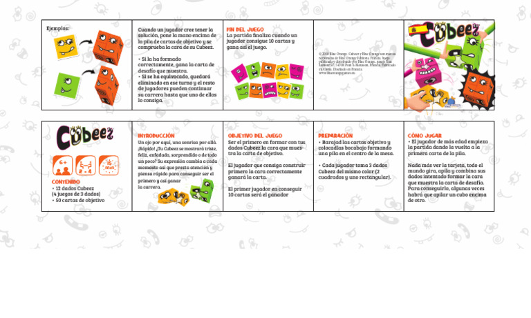 Instrucciones del juego Cubeez | PDF
