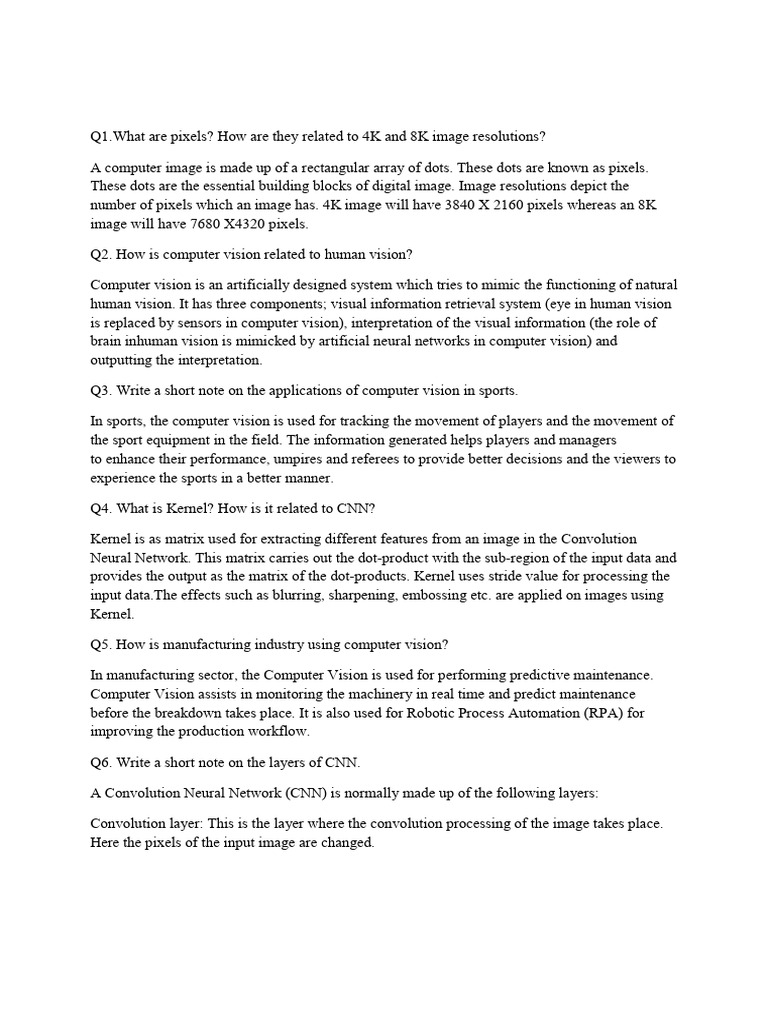 Cv Notes Pdf Computer Vision Artificial Intelligence