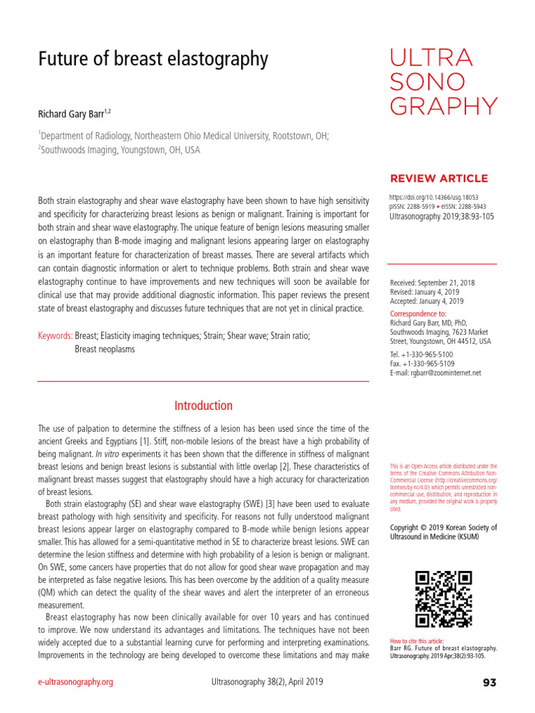 The Future of Breast Elastography APR2019 | PDF | Medical Ultrasound ...