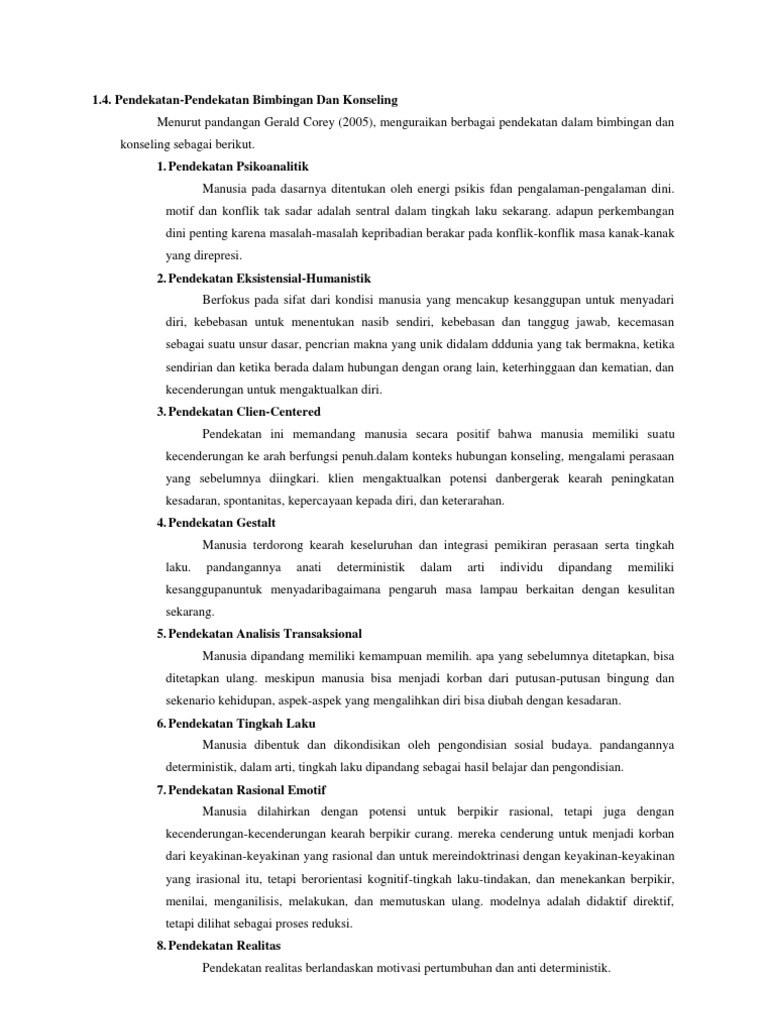 pendekatan bimbingan konseling