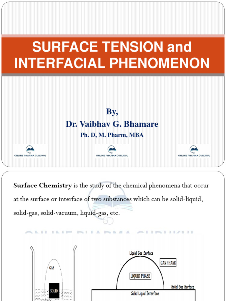 Sy - PP I - Surface Tension and Interfacial Phenomenon | PDF ...