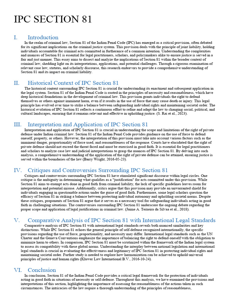 Ipc Section 81 | PDF | Criminal Law | Justice