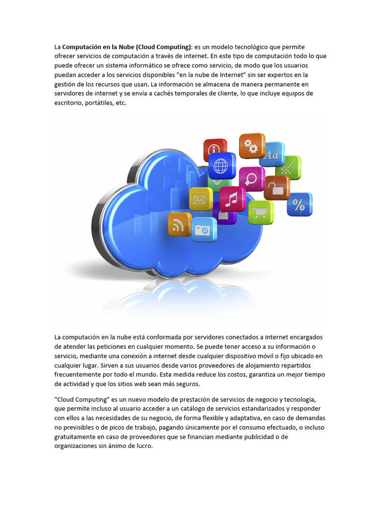 Ventajas de la Computación en la Nube | PDF | Computación en la nube ...