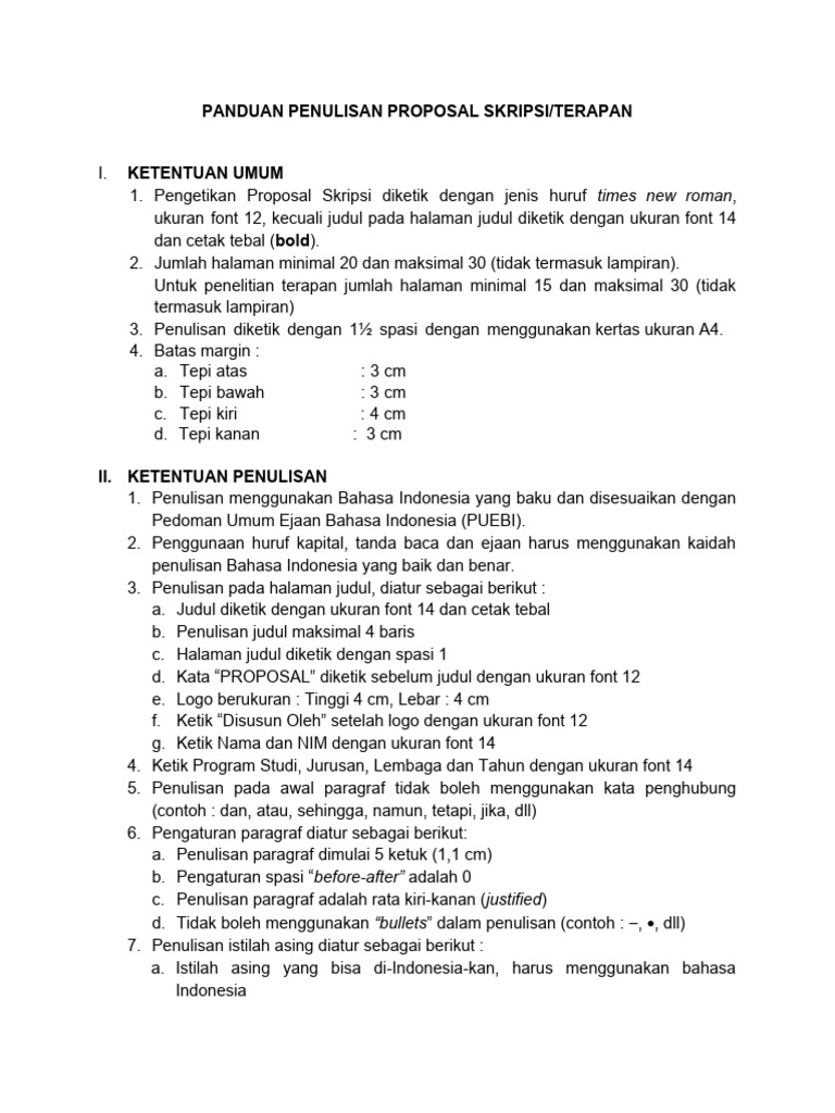 Panduan Penulisan Proposal Skripsi | PDF