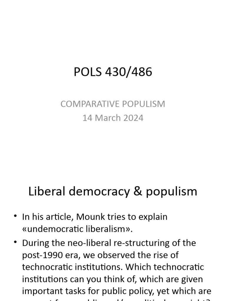 Populism & Liberal Democracy | PDF | Liberal Democracy | Democracy