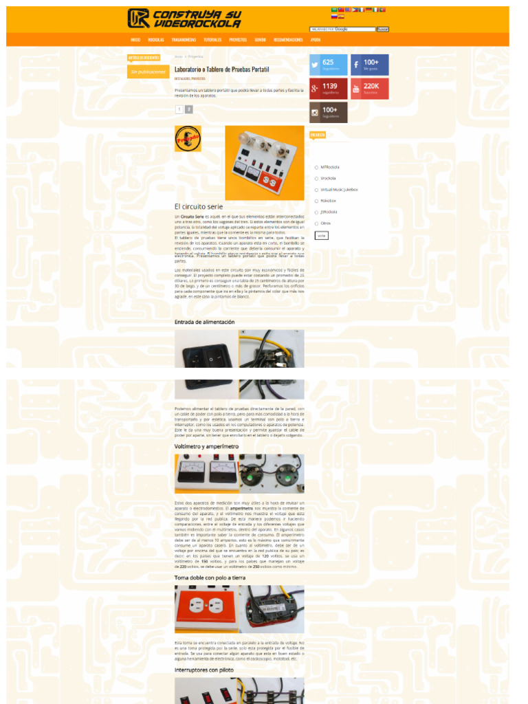 Laboratorio o Tablero de Pruebas Portatil - Video Rockola | PDF
