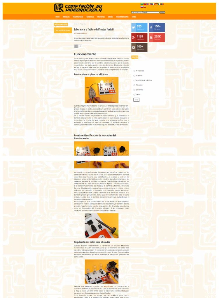 Laboratorio o Tablero de Pruebas Portatil - Video Rockola | PDF