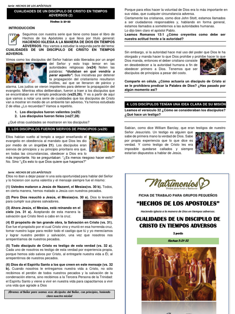 Cualidades de Un Discipulo en Tiempos Difíciles | PDF | Cristo (título ...