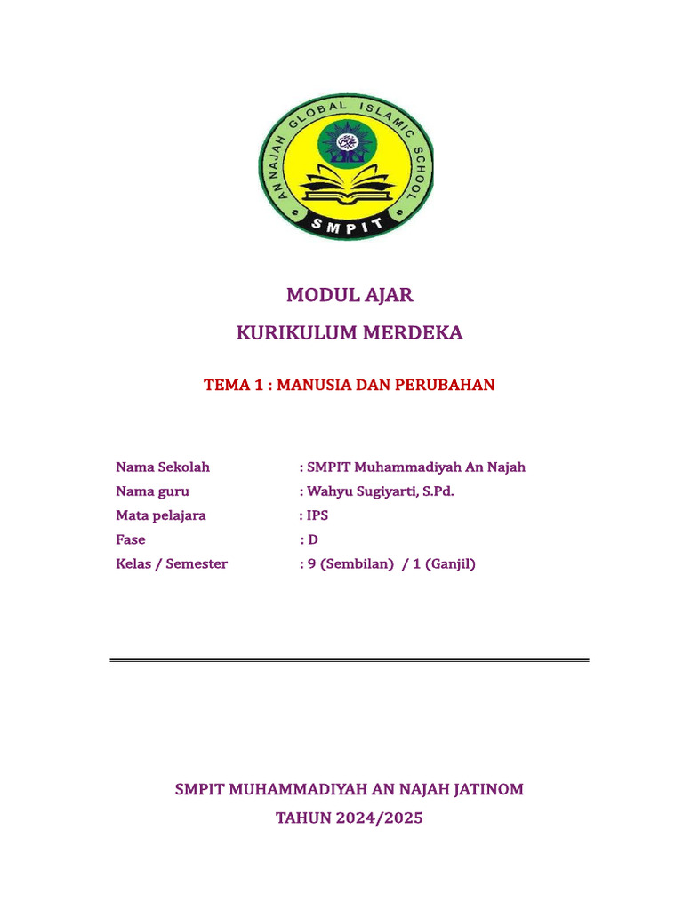 Modul Ajar Tema 1 Pdf